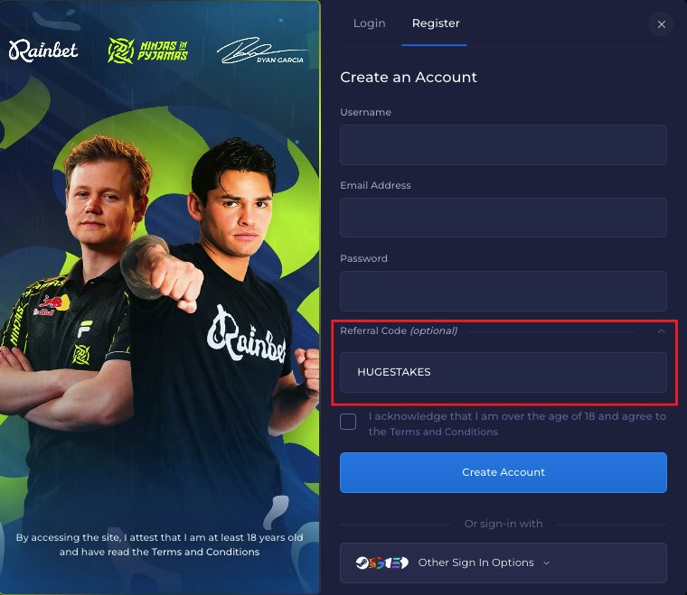 Rainbet Registration